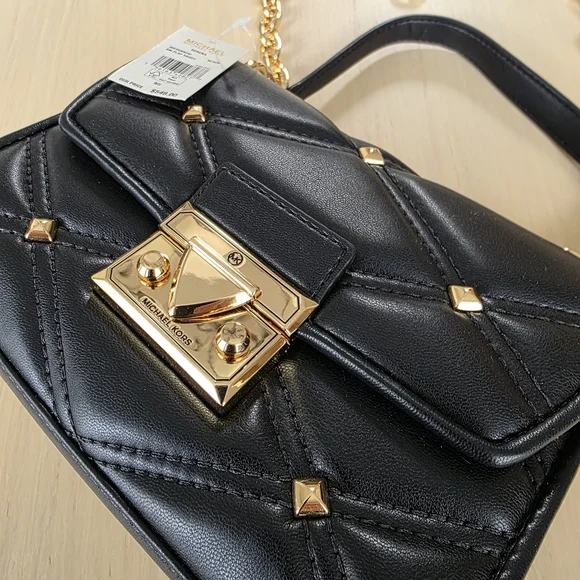 Michael Kors Black Mini Bag with Gold Chain - Picture 3 of 5